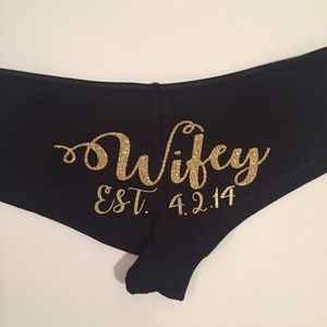 Wedding Panties, Black Panties, Personalized